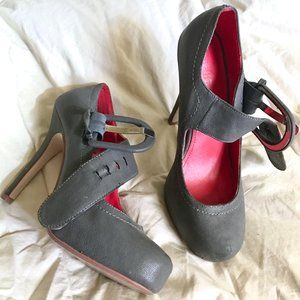 UNAVAILABLE ❌ Bamboo | Gray Mary Jane Ankle Strap Heels